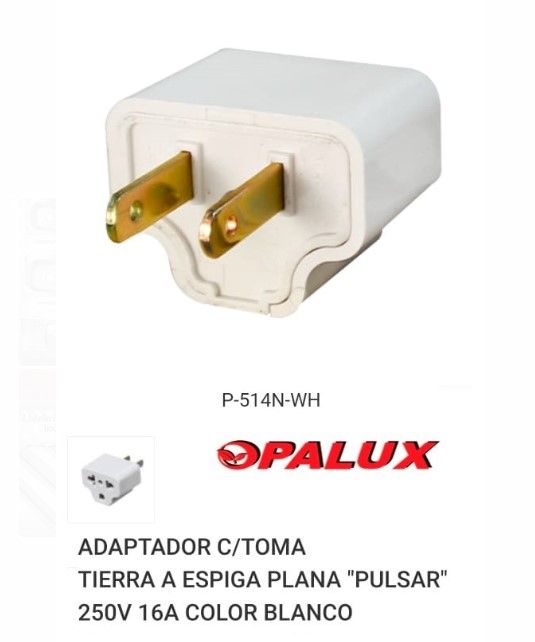 ADAPTADOR L/T-ESPIGA PLANA BLANC0 -PULSAR-P-514NWH
