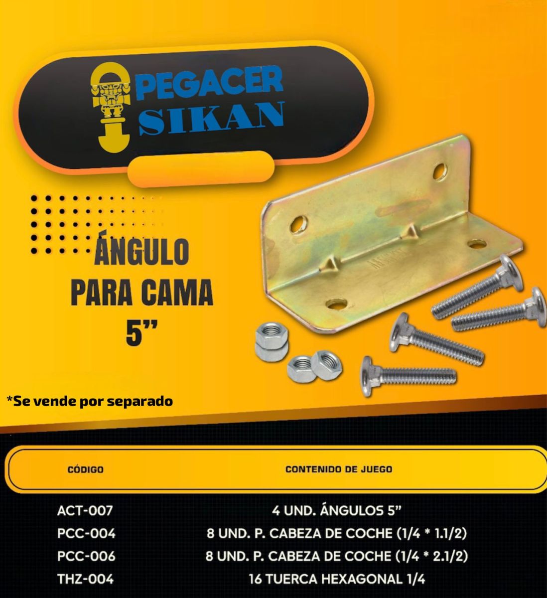 ANGULO DE CAMA 5 (4 PZAS SOLO )