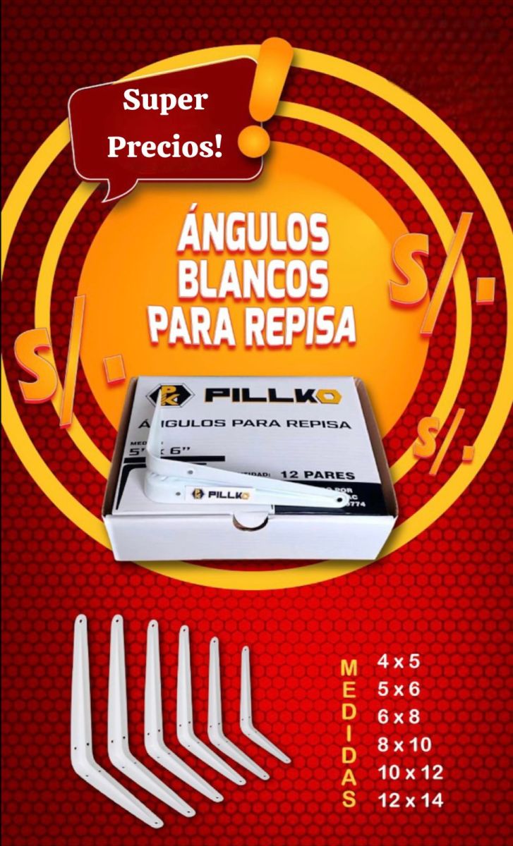 ANGULOS PARA REPISA BLANCO 10x12 