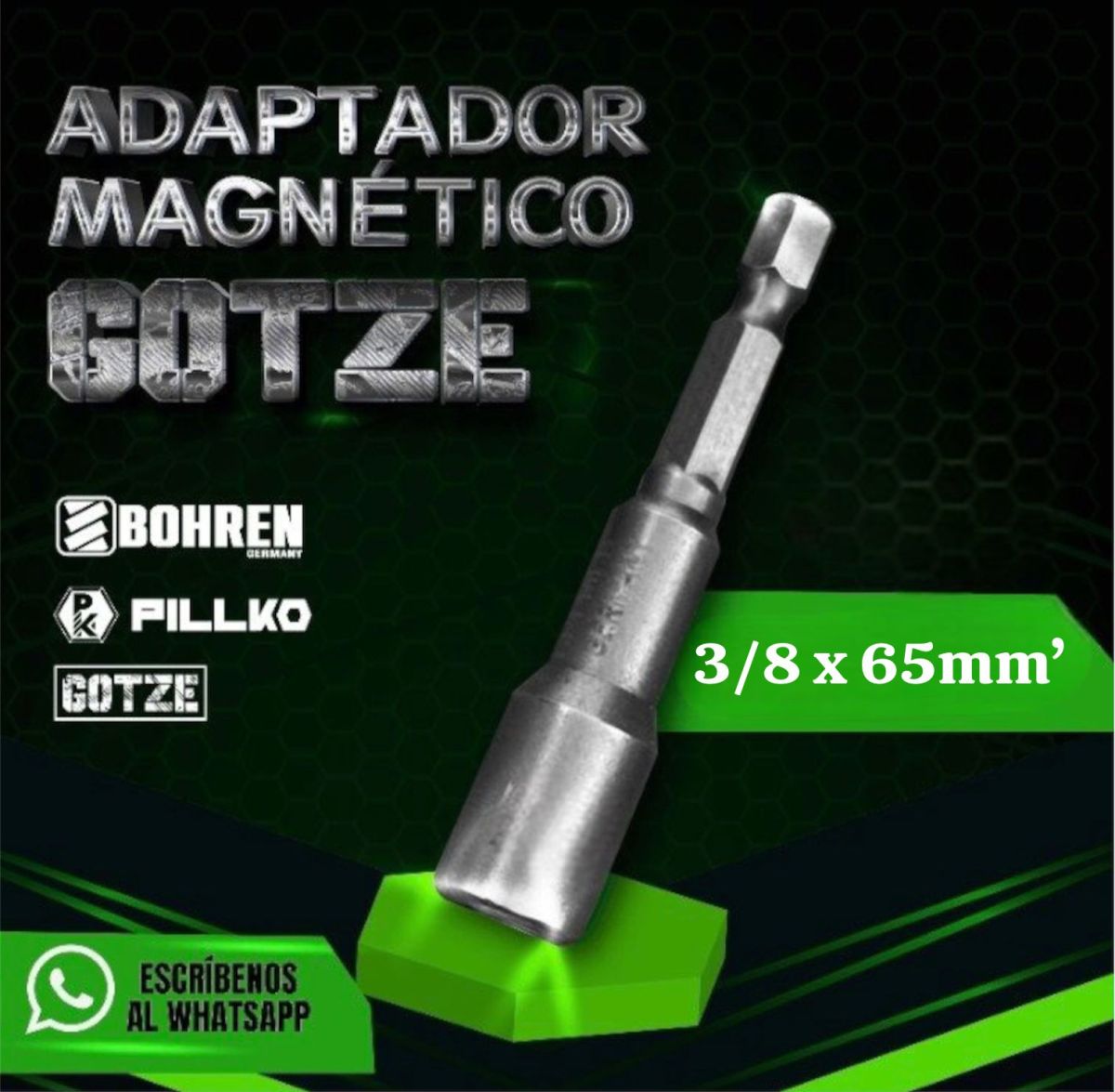 ADAPTADOR MAGNETICO 3/8X65MM GOTZE
