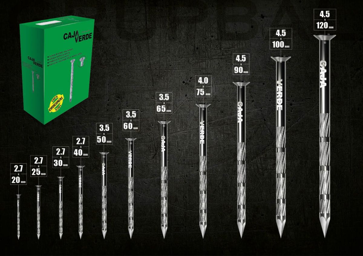 CLAVO DE ACERO CAJA VERDE B/B 2.7X30-1