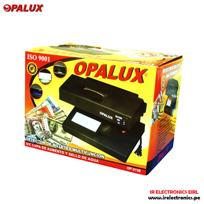 DETECTOR DE BILLETE FALSO OPALUX LUZ UV OP2138