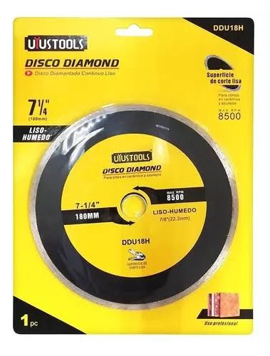 DISCO CORTE CERAM 180MM-HUMEDO UYUST 7 S/R DDU18H
