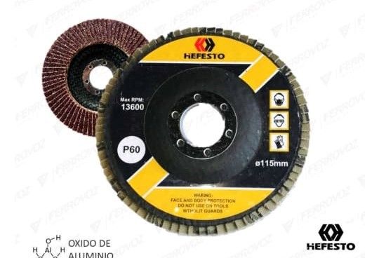 DISCO FLAP P/MADERA 115 MM # 60 HEFESTO