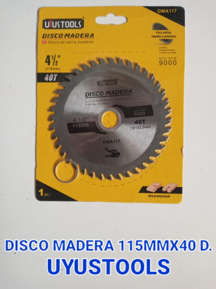DISCO MADERA 115MMX40D UYUST. 41/2 DMA117