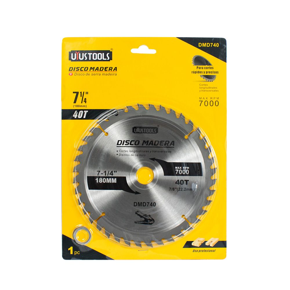 DISCO MADERA 180MM X 40D UYUSTOOLS 7DMD740