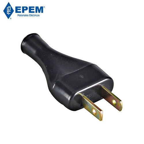 ENCHUFE PVC NEGRO ESPIGA PLANA EPEM - E099