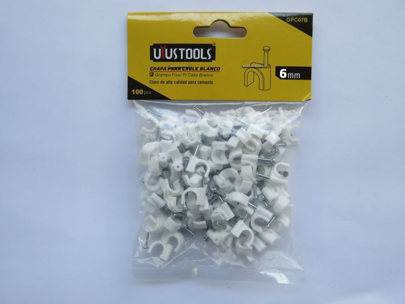 GRAPA P/CABLE BLANCO 6MM UYUSTOOLS