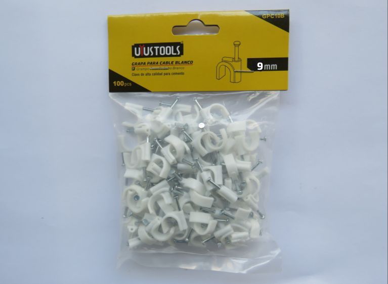 GRAPA P/CABLE BLANCO 9 MM UYUSTOOLS