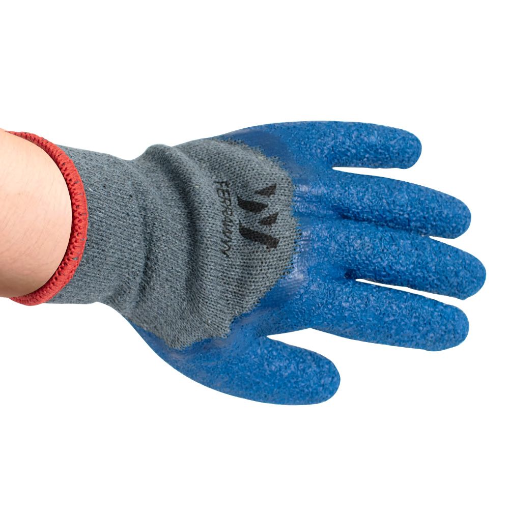 GUANTE TELA+GOMA AZUL REFORZ 3/4 GD1127-9 FWWY PAQ12