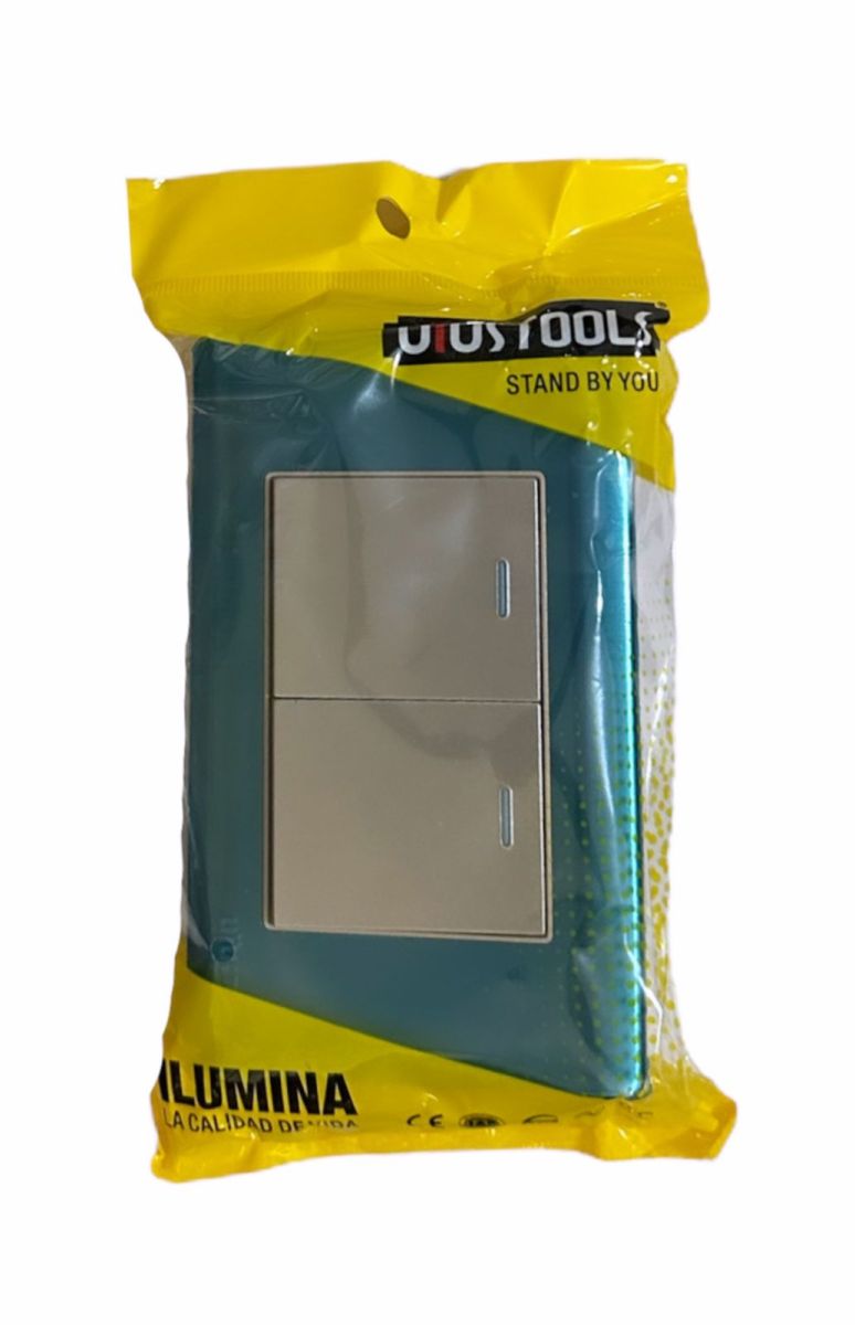 INTERRUPTOR DOBLE P/E A/INOX C/CURVA UYU INT502U