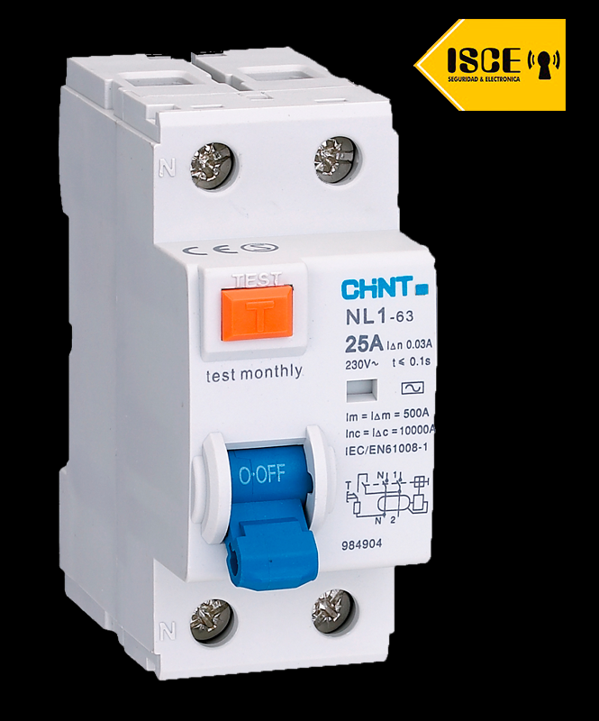 INTERRUPTOR TERMOMAGNETICO DIFERENCIAL 2P- 25 AMP - CHINT
