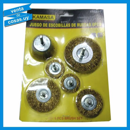 JUEGO DE ESCOBILLAS DE RUEDAS  6 PCS KAMASA