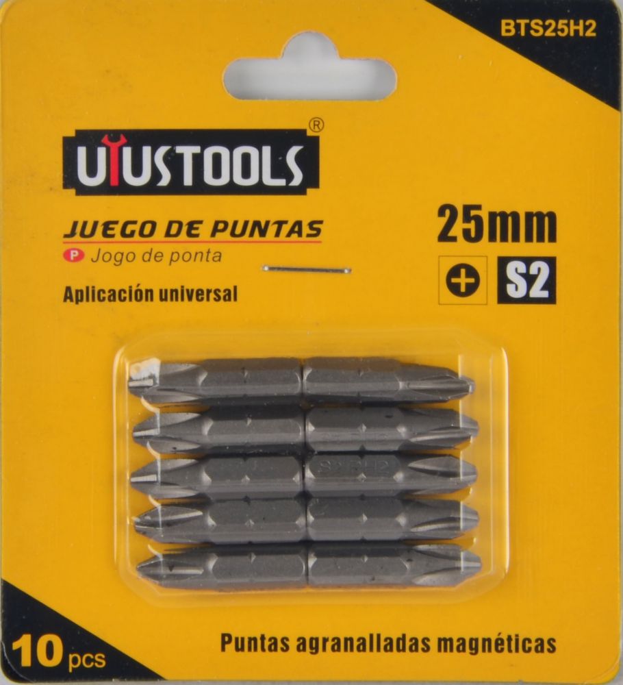 PUNTAS PARA DESARMADOR SET/10 PZAS UYUSTOOLS BTS25H2 CORTAS