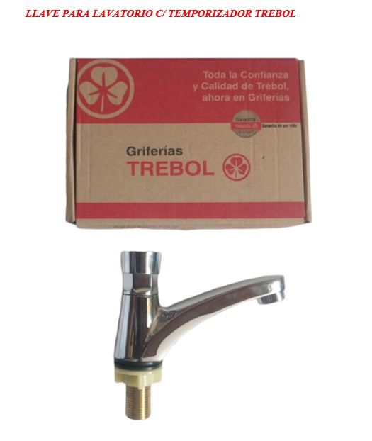 LLAVE DE LAVATORIO C/TEMPORIZADOR TREBOL