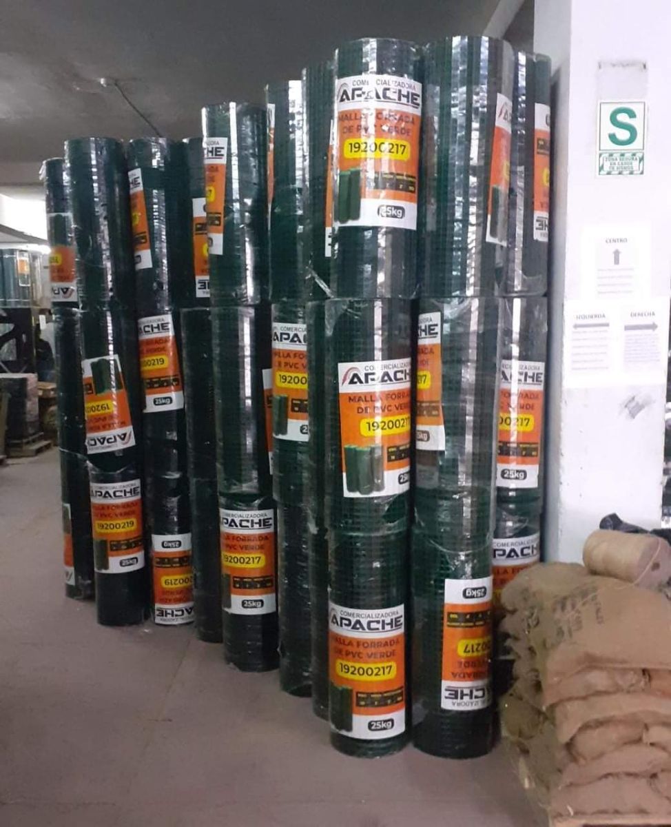 MALLA CUADRADA CUBIERTA VERDE PVC - 3/8 X100X10KG APACHE