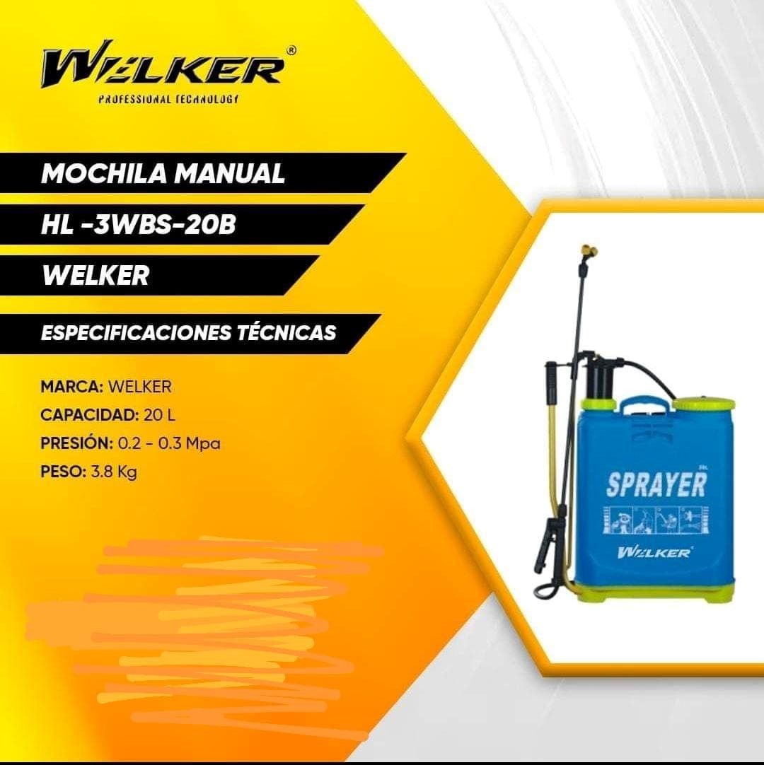 MOCHILA FUMIGADORA MANUAL HL-3WBS-20B- WELKER