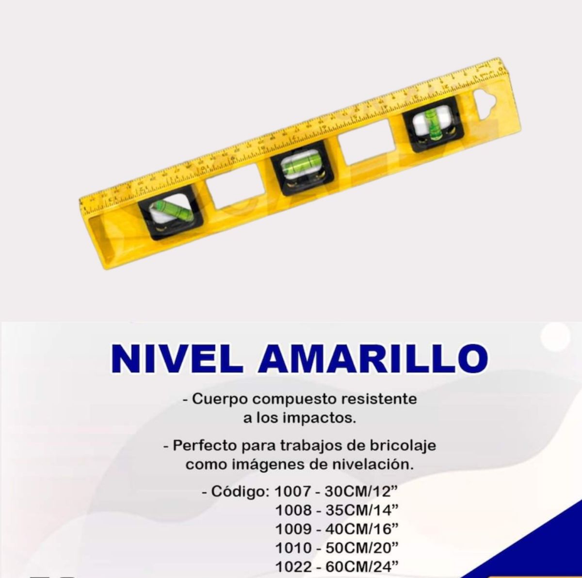 NIVEL AMARILLO PVC 24 60 CM EUROTOOLS
