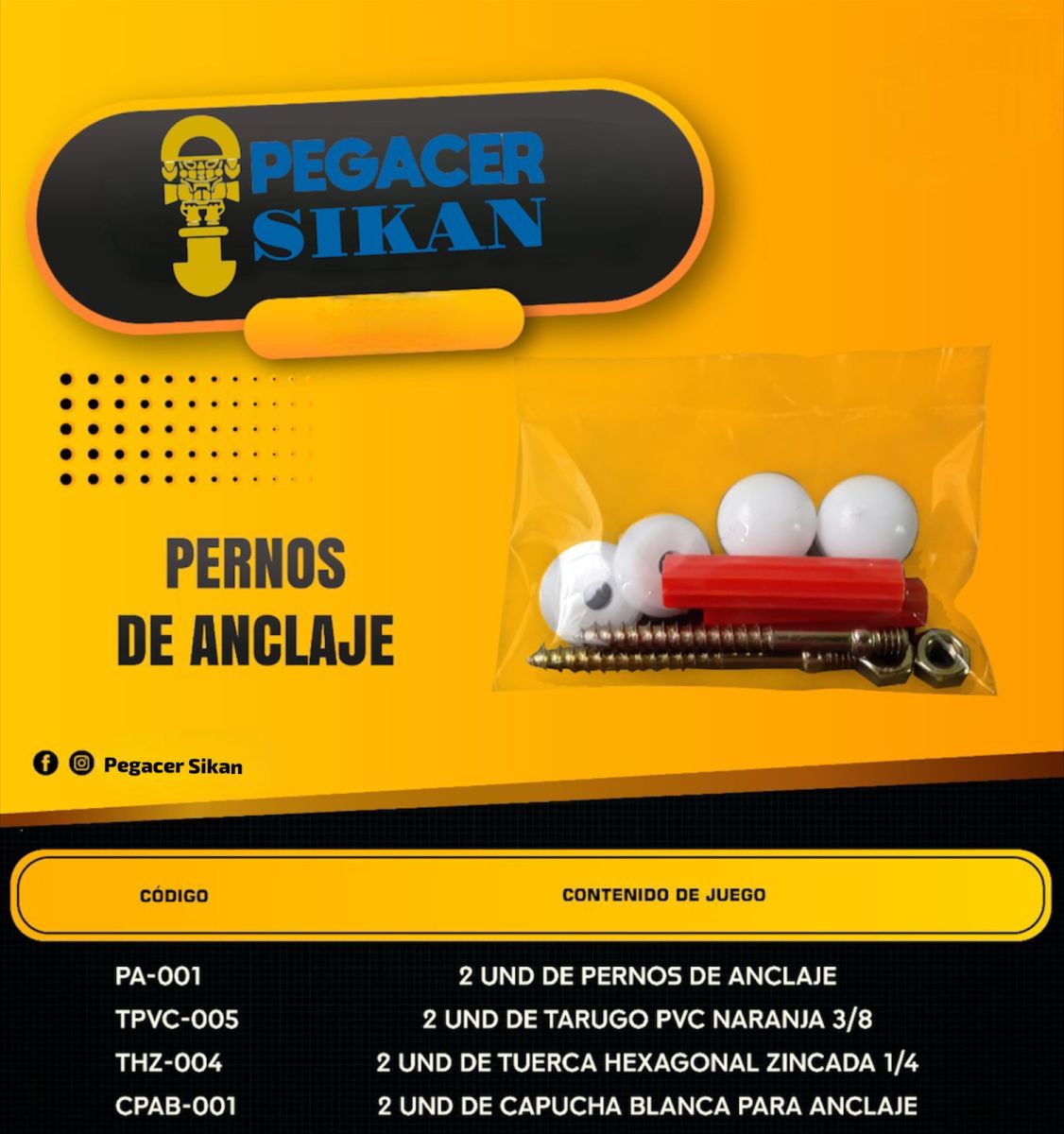 PERNOS ANCLAJE-INODORO-COMPLETO (PAR)