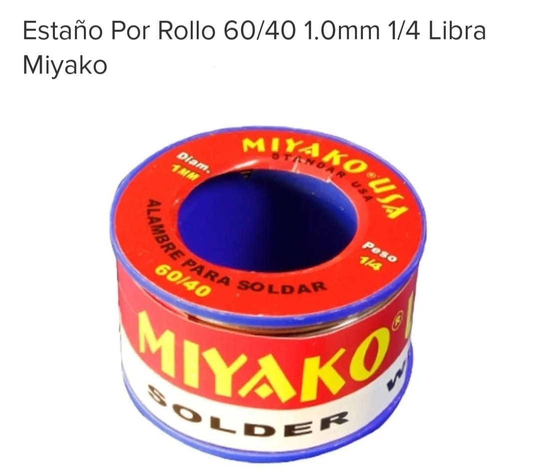 SOLDADURA D/ESTAÑO MIYACO 0.8MM 1/4 LB 