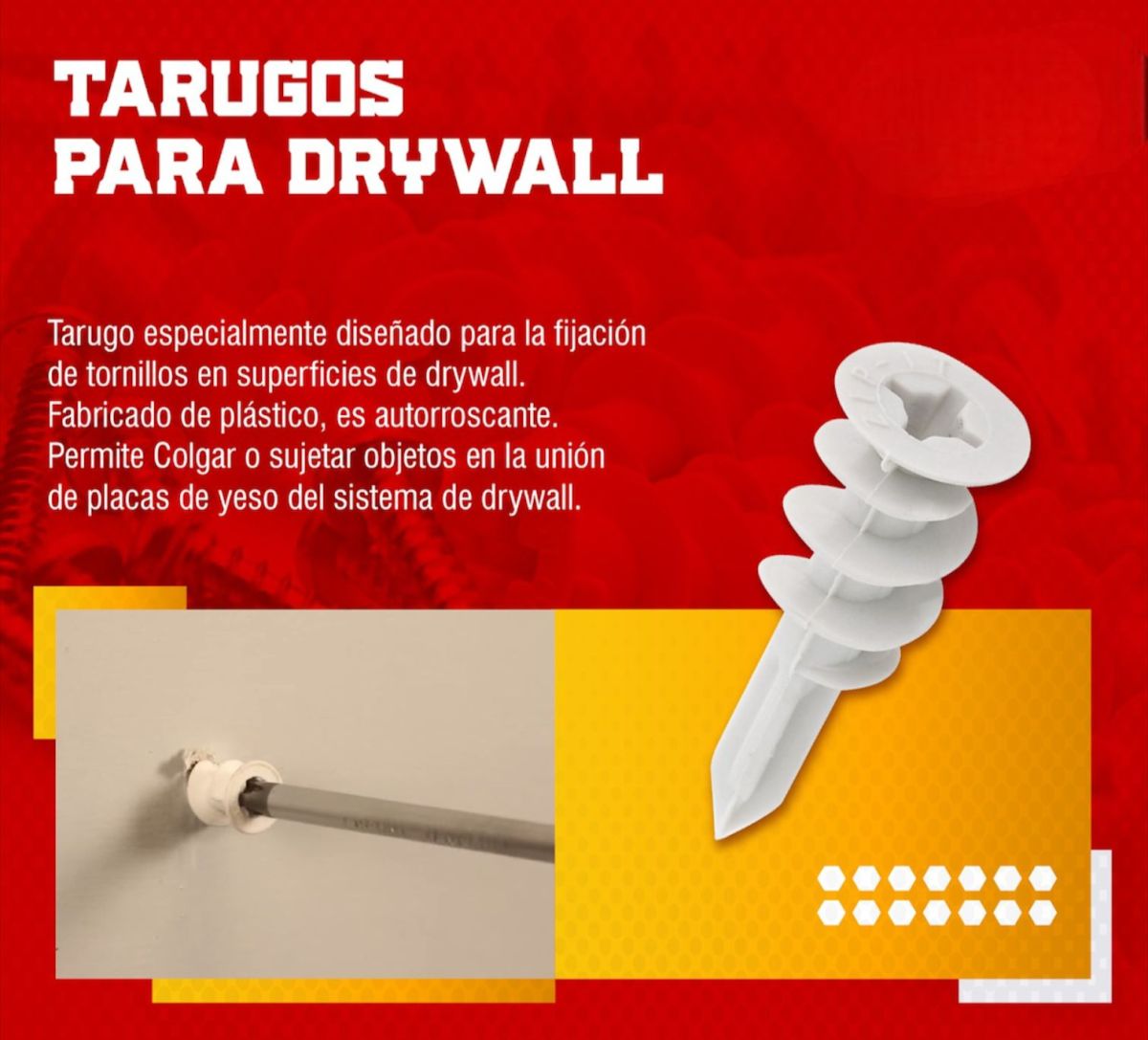 TARUGO DRYWAL - PVC BLANCO