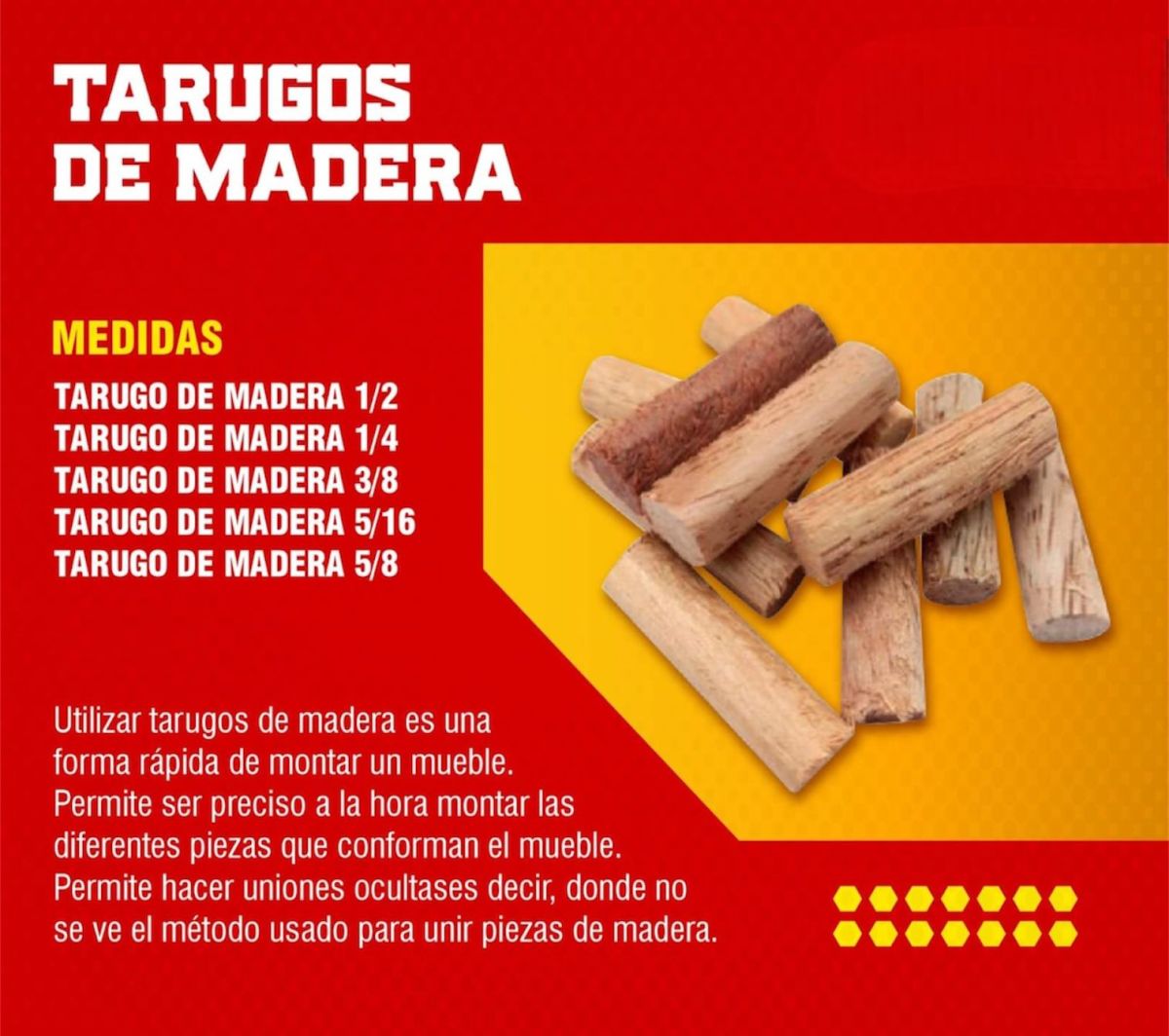 TARUGO DE MADERA - B - PULIDO - 5/16