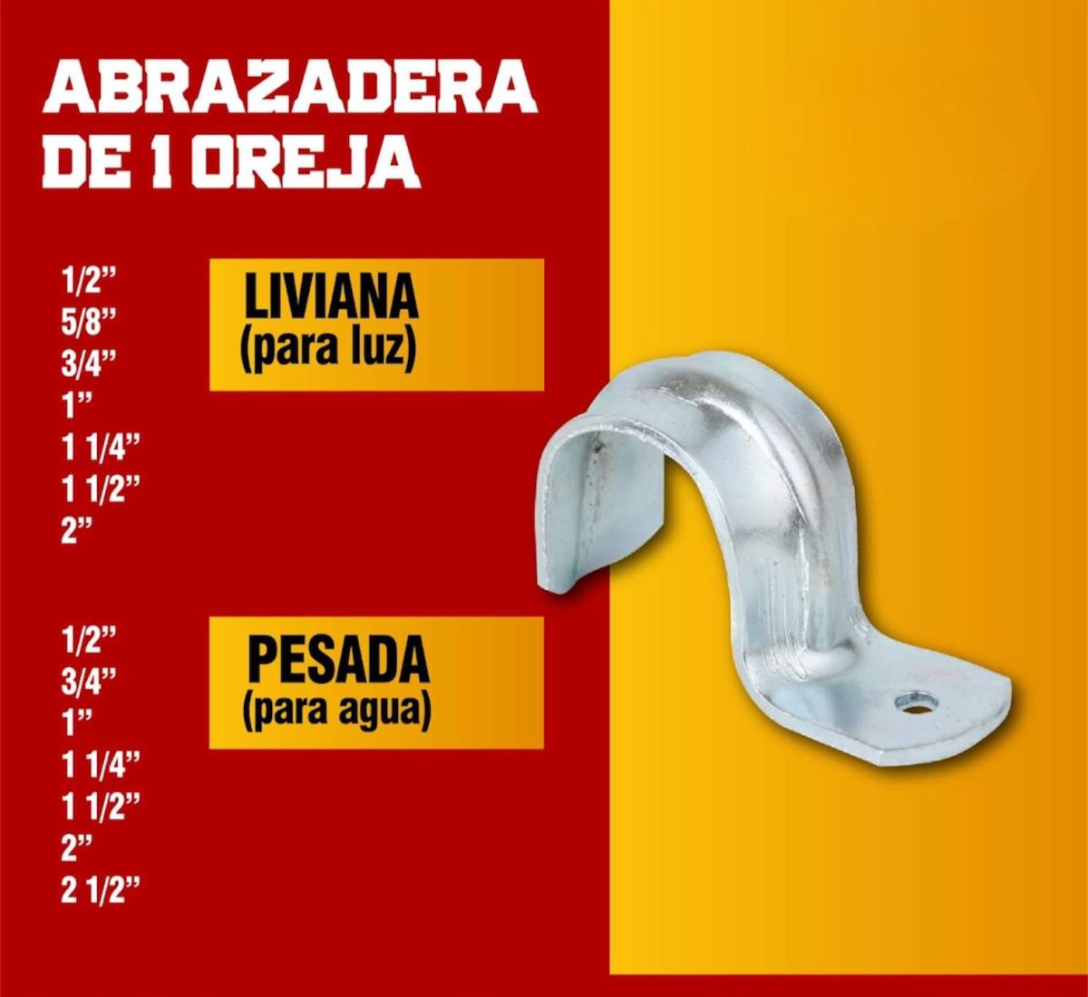 ABRAZADERA P/TUBO ZINC 1.1/4 C/1