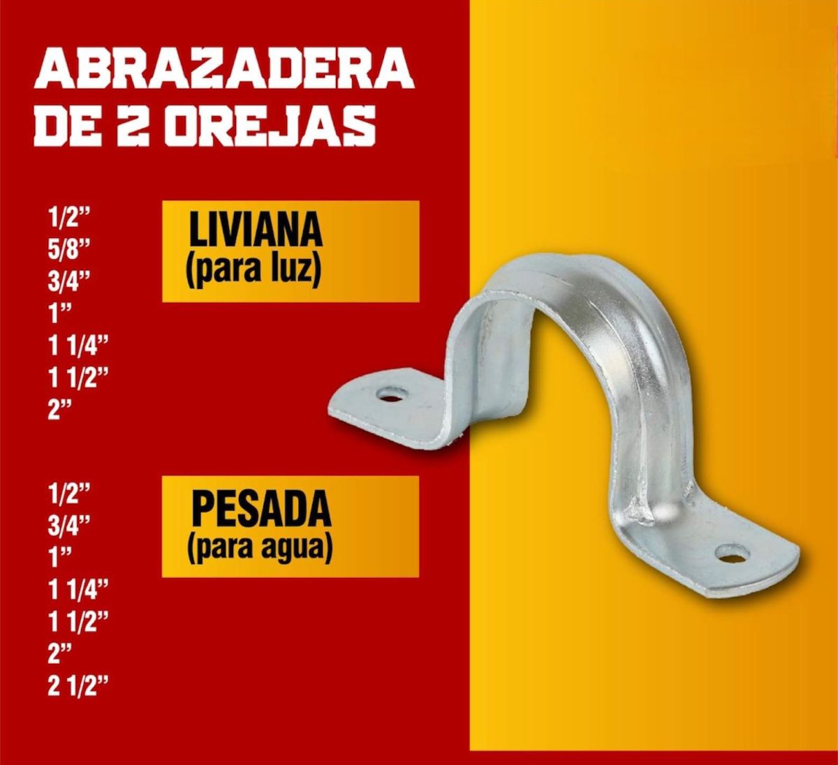 ABRAZADERA P/TUBO ZINC 1.1/2-C/2