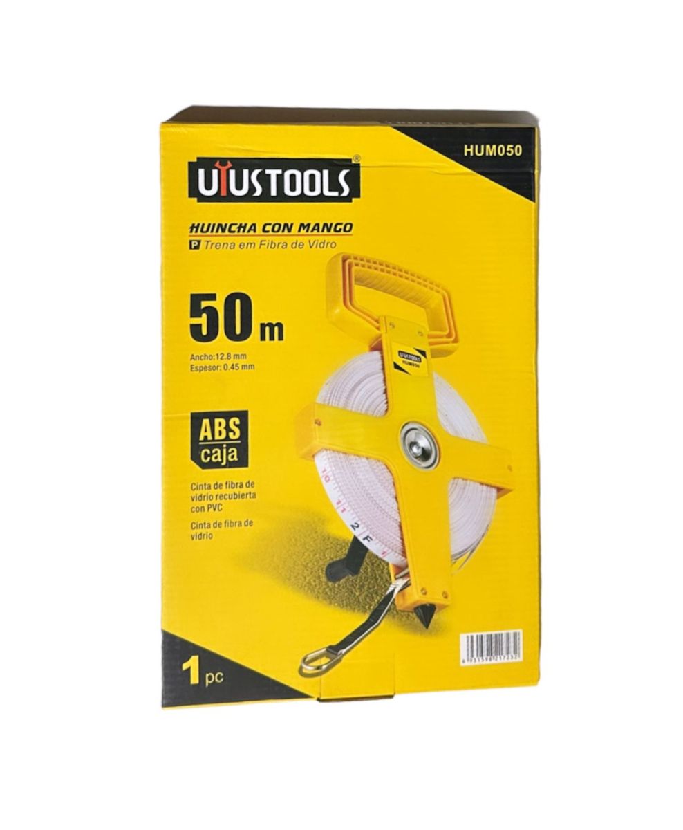 WINCHA AMARILLO CON MANGO 50MTS UYUST HUM050