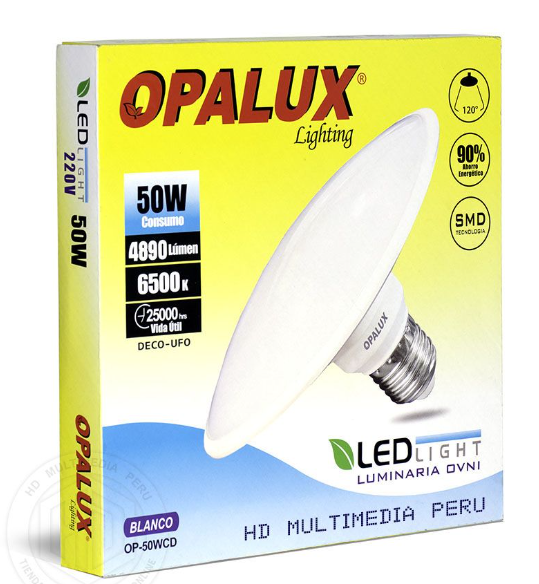 FOCO LAMPARA LED FLAT T/UFU 50W OPALUX