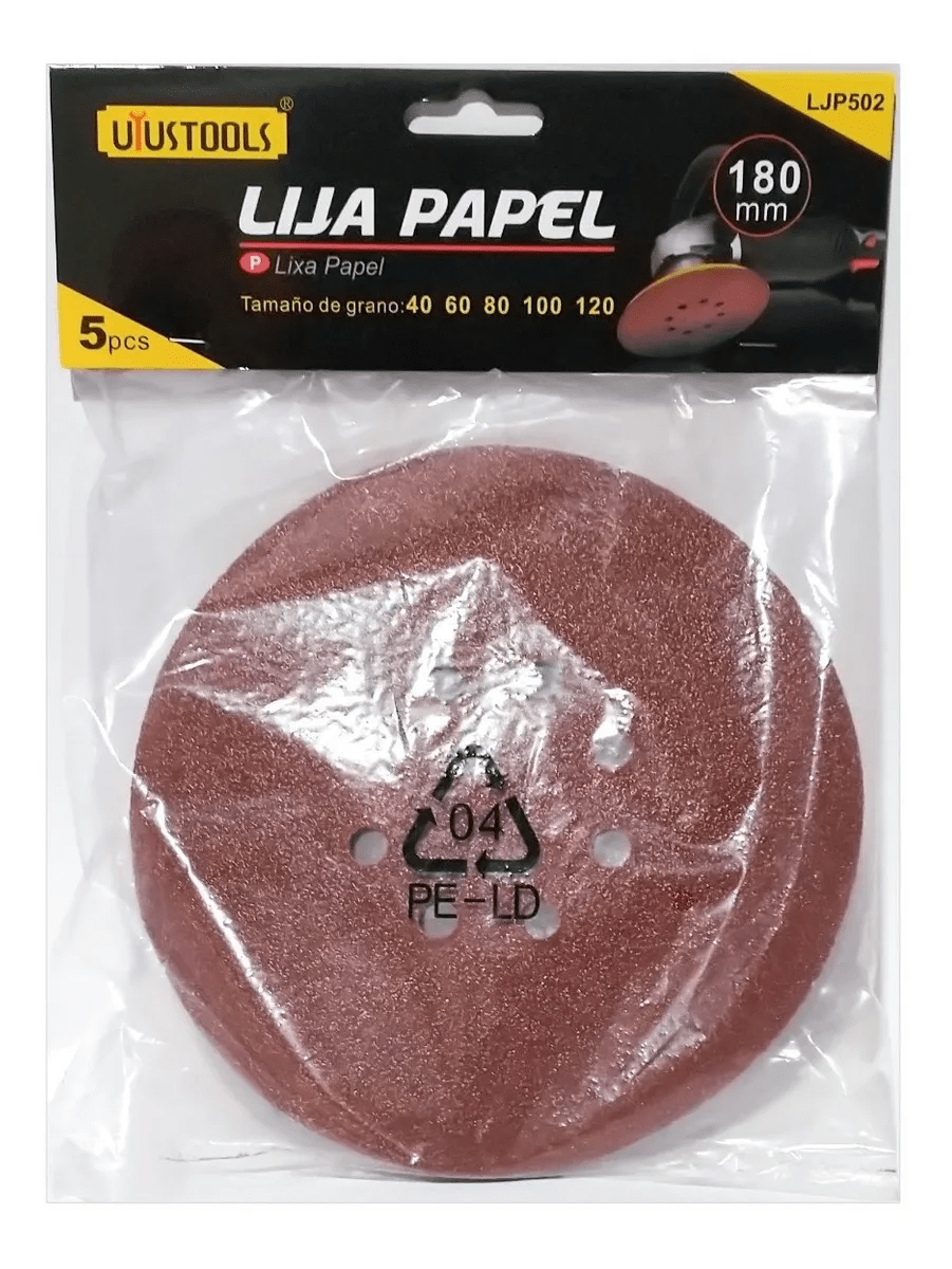 LIJA PAPEL SET 5PZAS 180MM 7.1/2 LJP502 UYUST