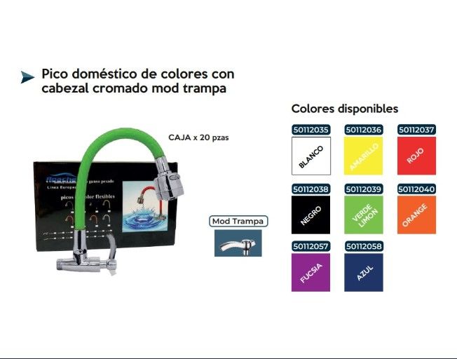 LLAVE PICO GANZO DOMESTICO PARED VERDE LIMON LEVER