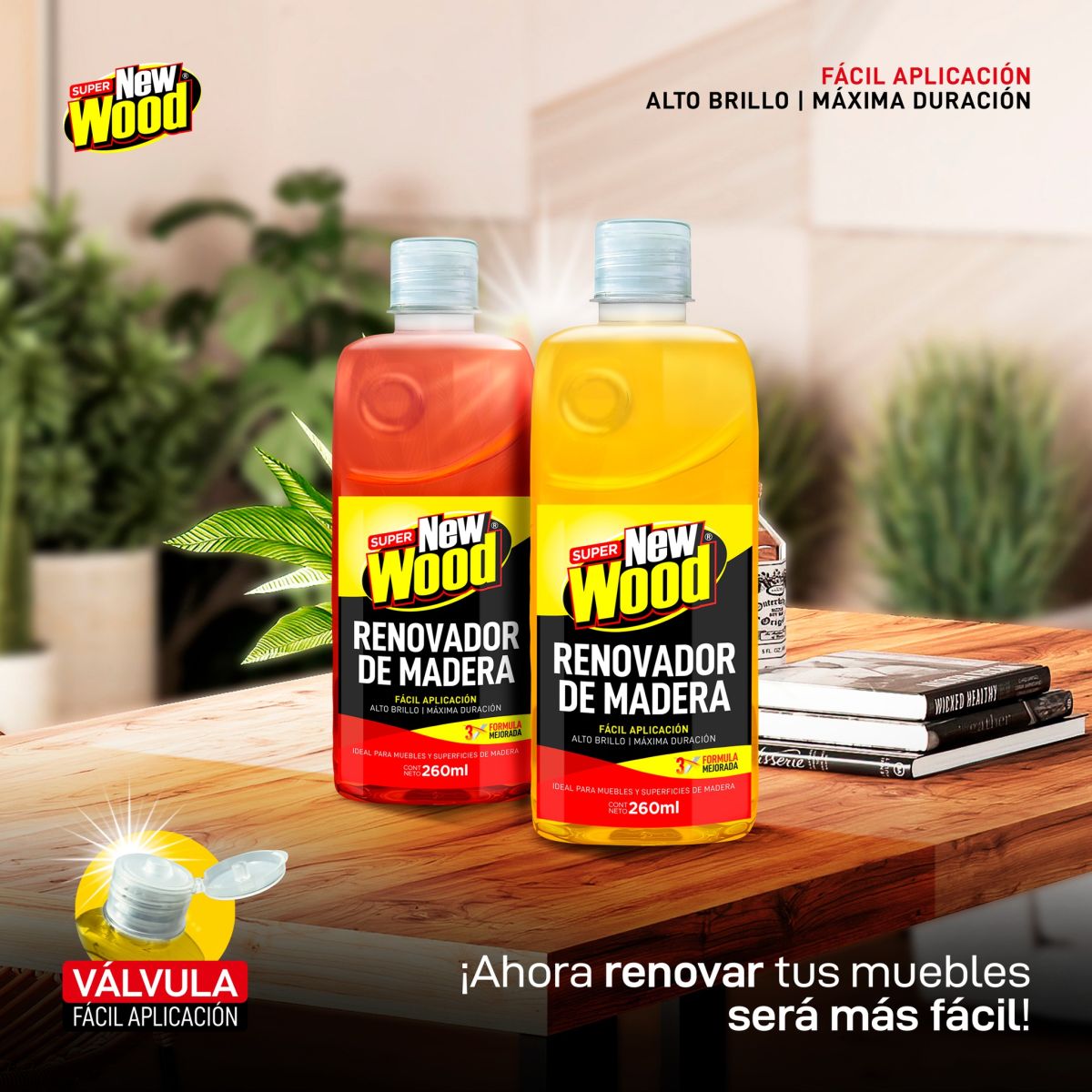 RENOVADOR DE MADERA NEW WOOD ROJO 260ML