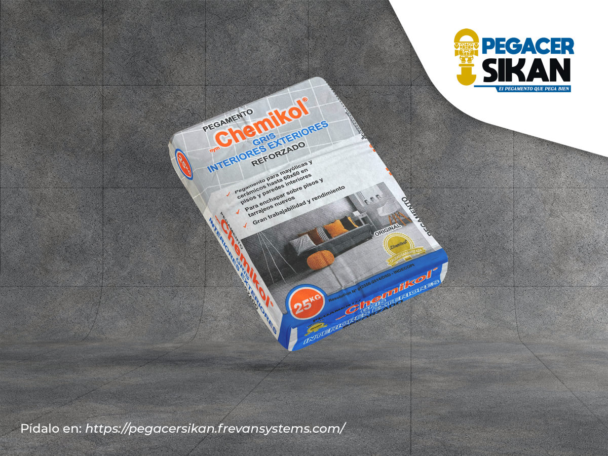 PEGAMENTO CERAMICA GRIS CHEMIKOL 25KG