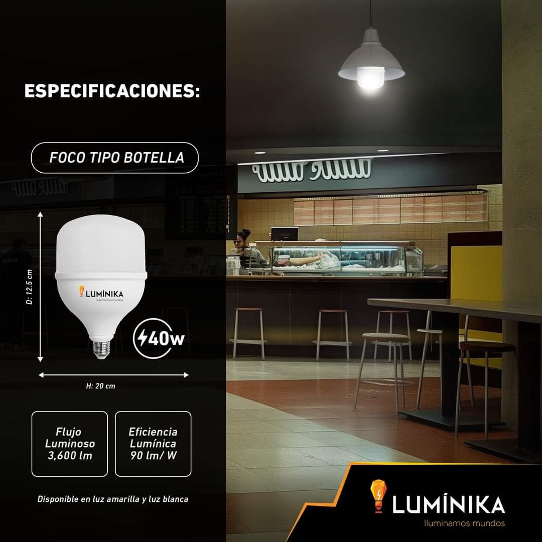 FOCO BOTELLA LED 40W LUMINIKA