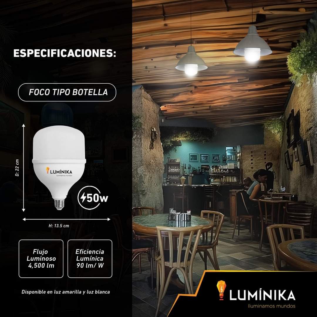 FOCO BOTELLA LED 50W LUMINIKA