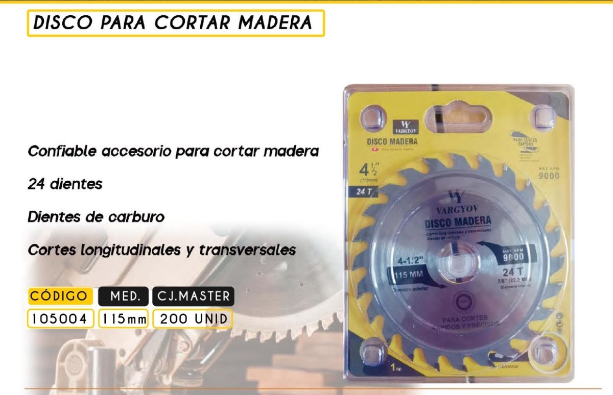 DISCO MADERA 180MM X 24D VY 7