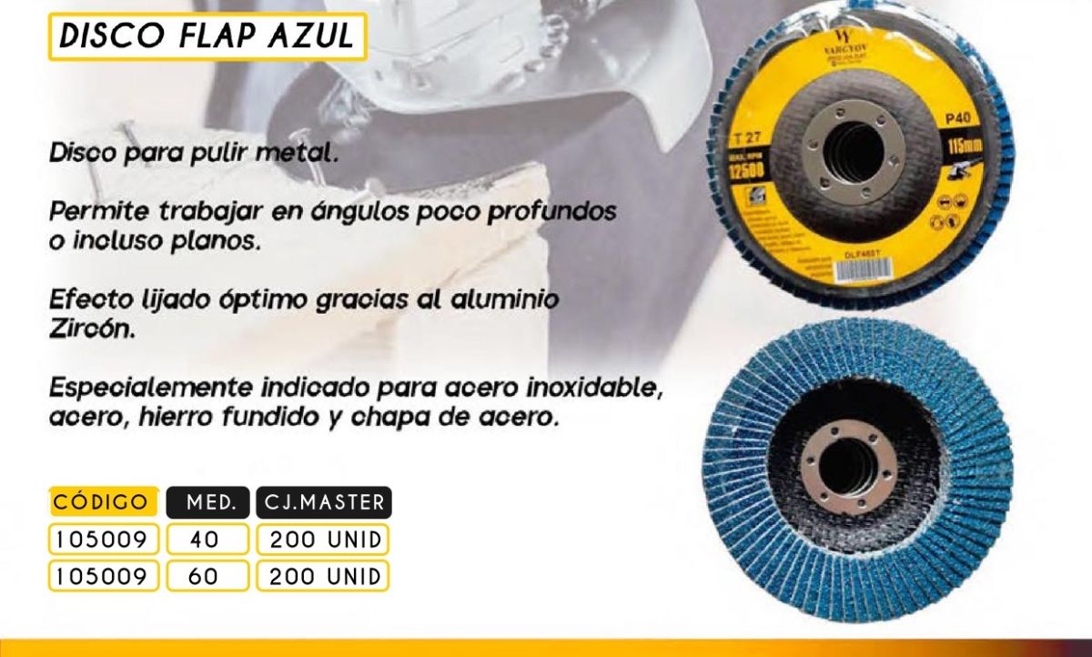 DISCO FLAP AZUL P/METAL 60 VY