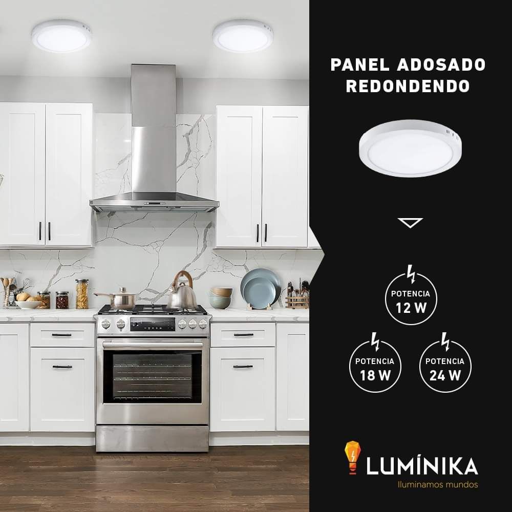 FOCO PANEL LED ADOSADO REDONDO 12W 60°K LUMINIKA