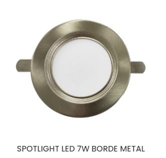 SPOTLIGHT LED DICROICO 7W BORDE DORADO ECOLUX