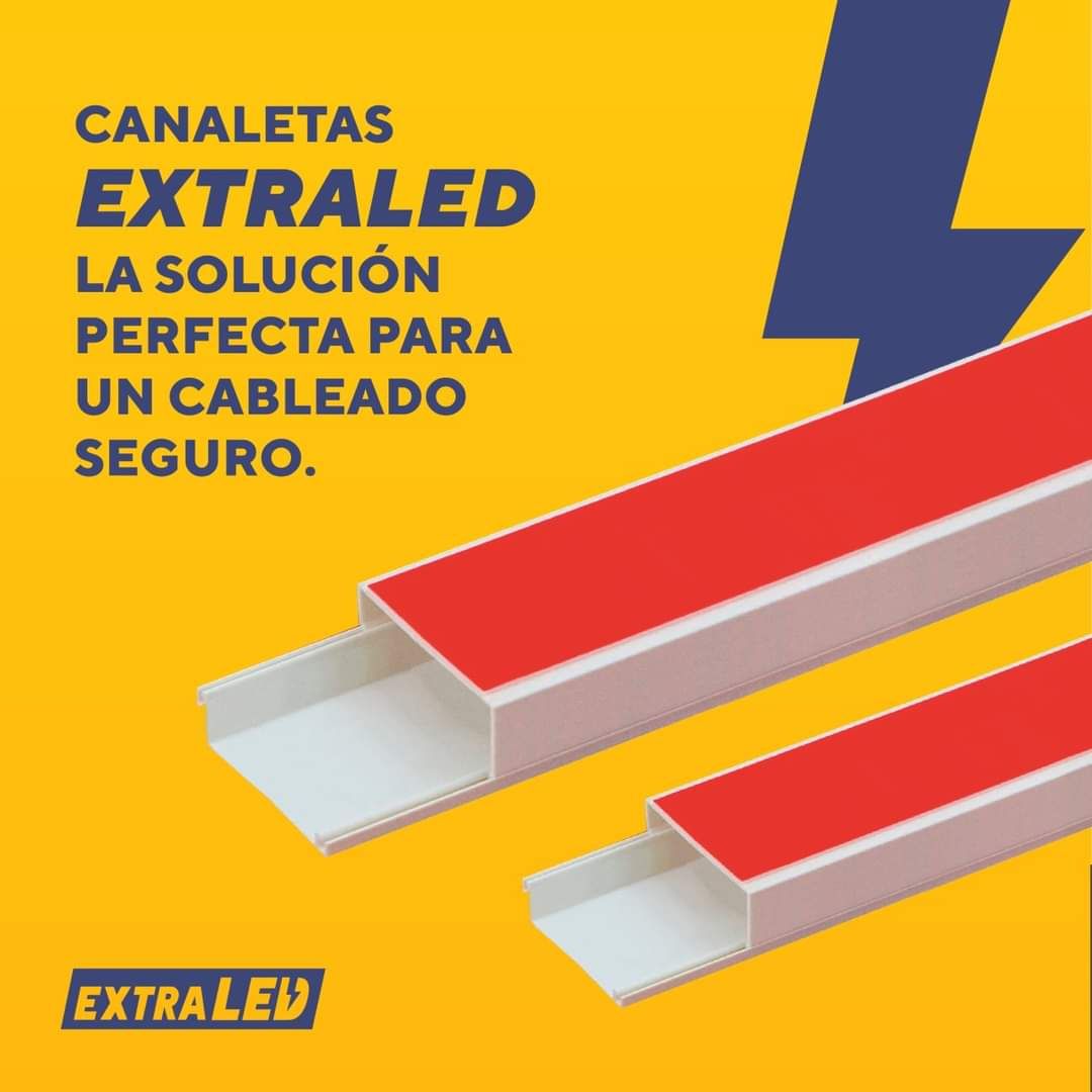 CANALETA PVC 14X24 C/ADHES. ROJO 25U EXTRALED