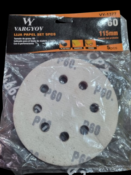 SET DE LIJAS 5PZAS GRANO 60 VY