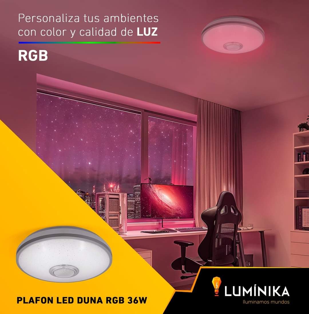 PLAFON LED DUNA RGB 36W C/BT LUCES +CONTROL