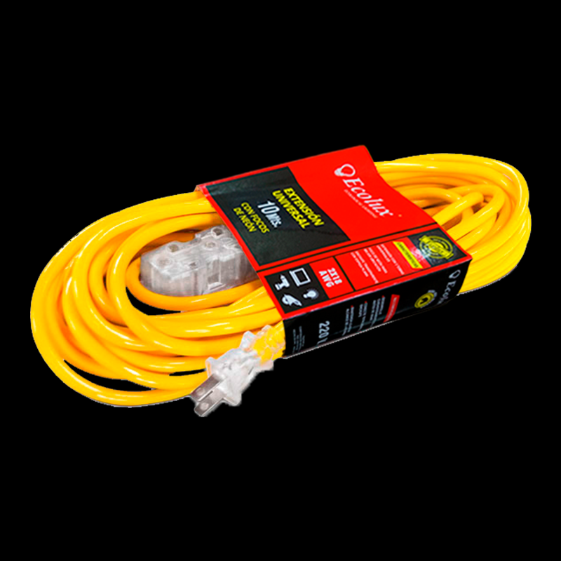 EXTENSION VULC. SILICONADA Y LUZ NEON 15MT ECOLUX 10PZ