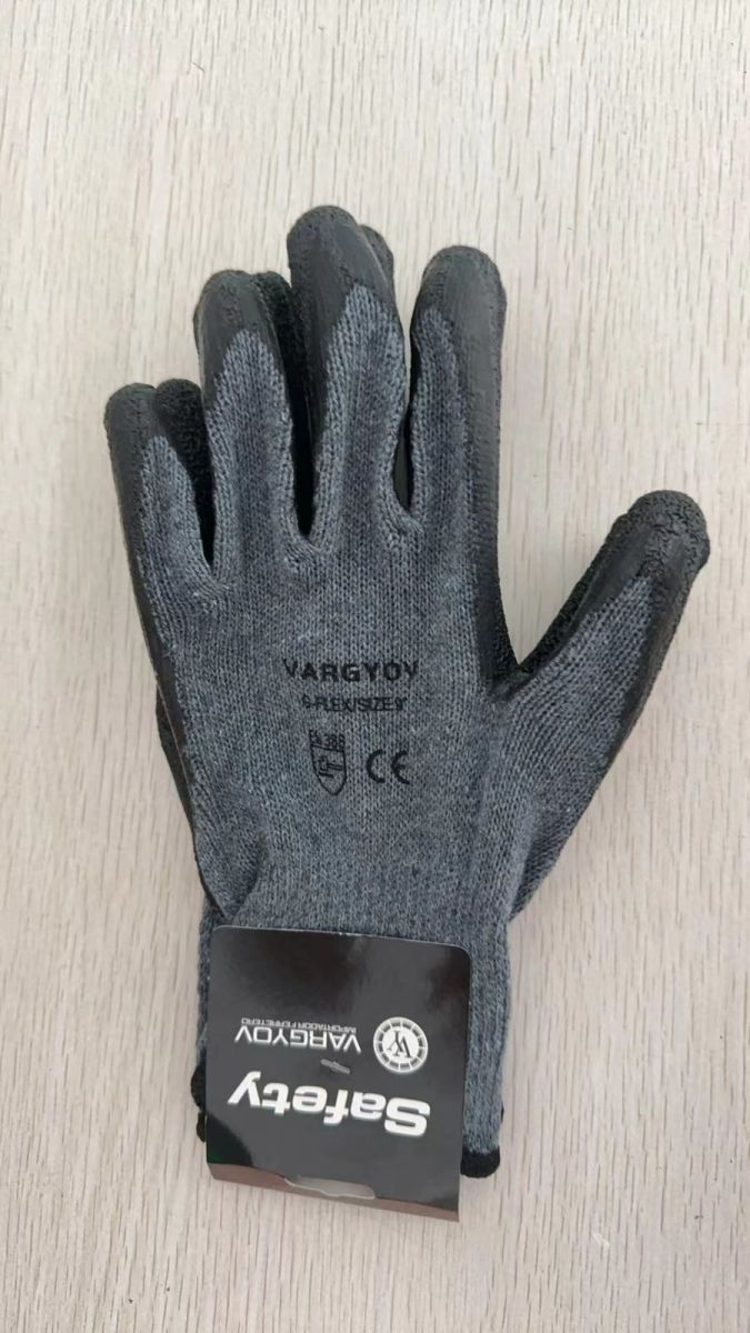 GUANTE ANTICORTE NYLON RECUBIERTO LATEX SAFETY VY GRIS