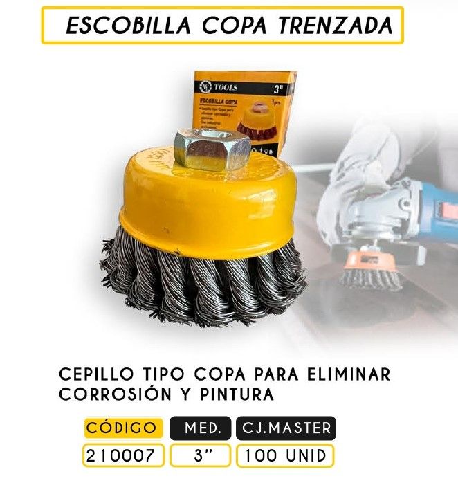 ESCOBILLA COPA 3 TRENZADA VY TOOLS
