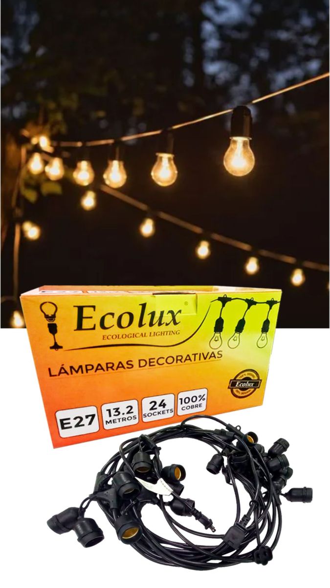 GUIRNALDA DE 24 SOCKETS 13.2M E27 ECOLUX