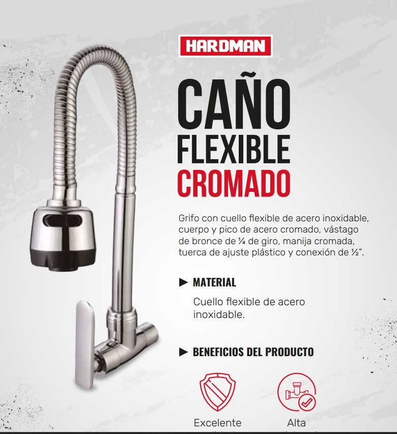 LLAVE PICO GANZO FLEX. CROMADO 1/4X1/2 HARDMAN 3U