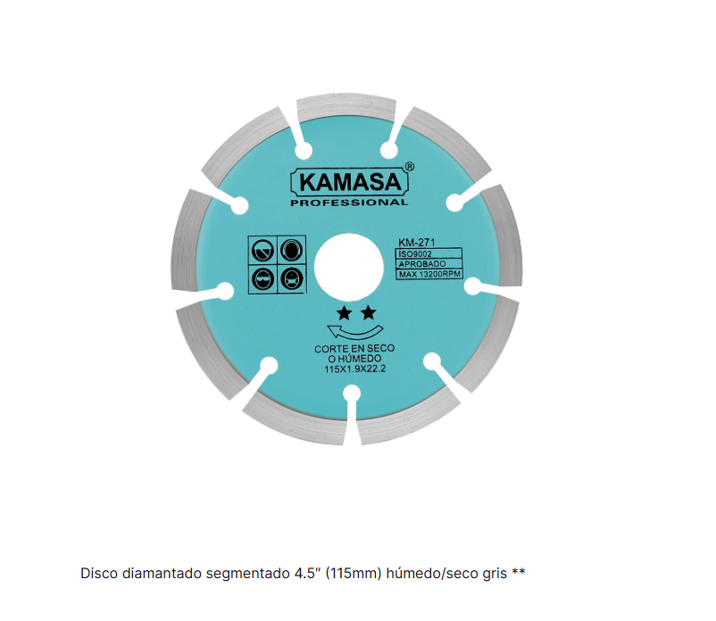 DISCO DIAMANTADO 115 GRIS KAMASA