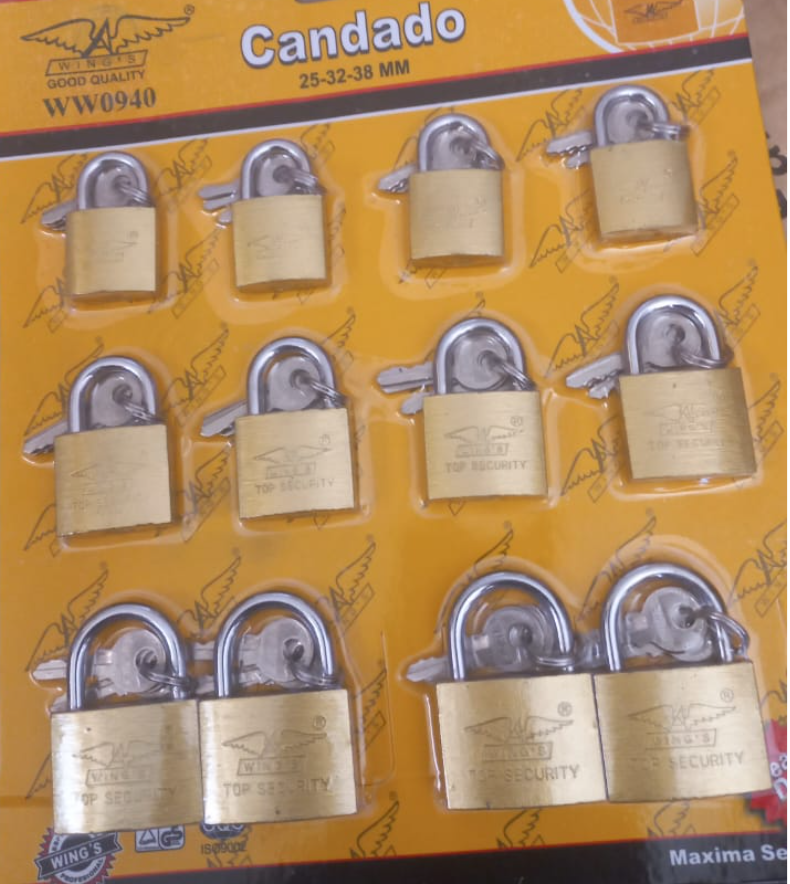 JUEGO DE CANDADO BLISTER 25MM-32MM-38MM WINGS